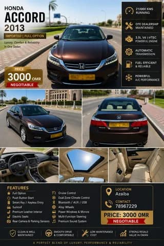 هوندا أكورد إي أكس V6 3.5لتر 2013 مستعملة هوندا أكورد إي أكس V6 3.5لتر 2013 مستعملة used_cars.forSale