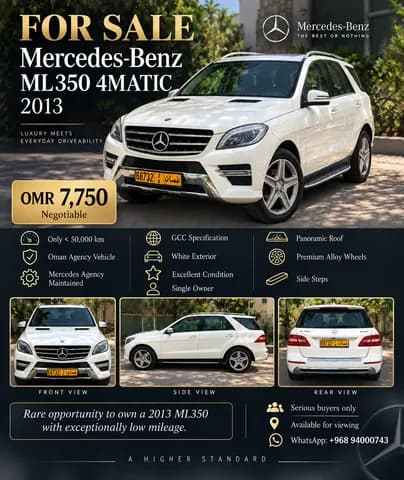 مرسيدس بنز الفئة-أم ML 350 4MATIC 2013 مستعملة